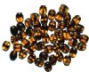 50 8x6mm Transparent Topaz Tortoise Flat Oval Glass Beads